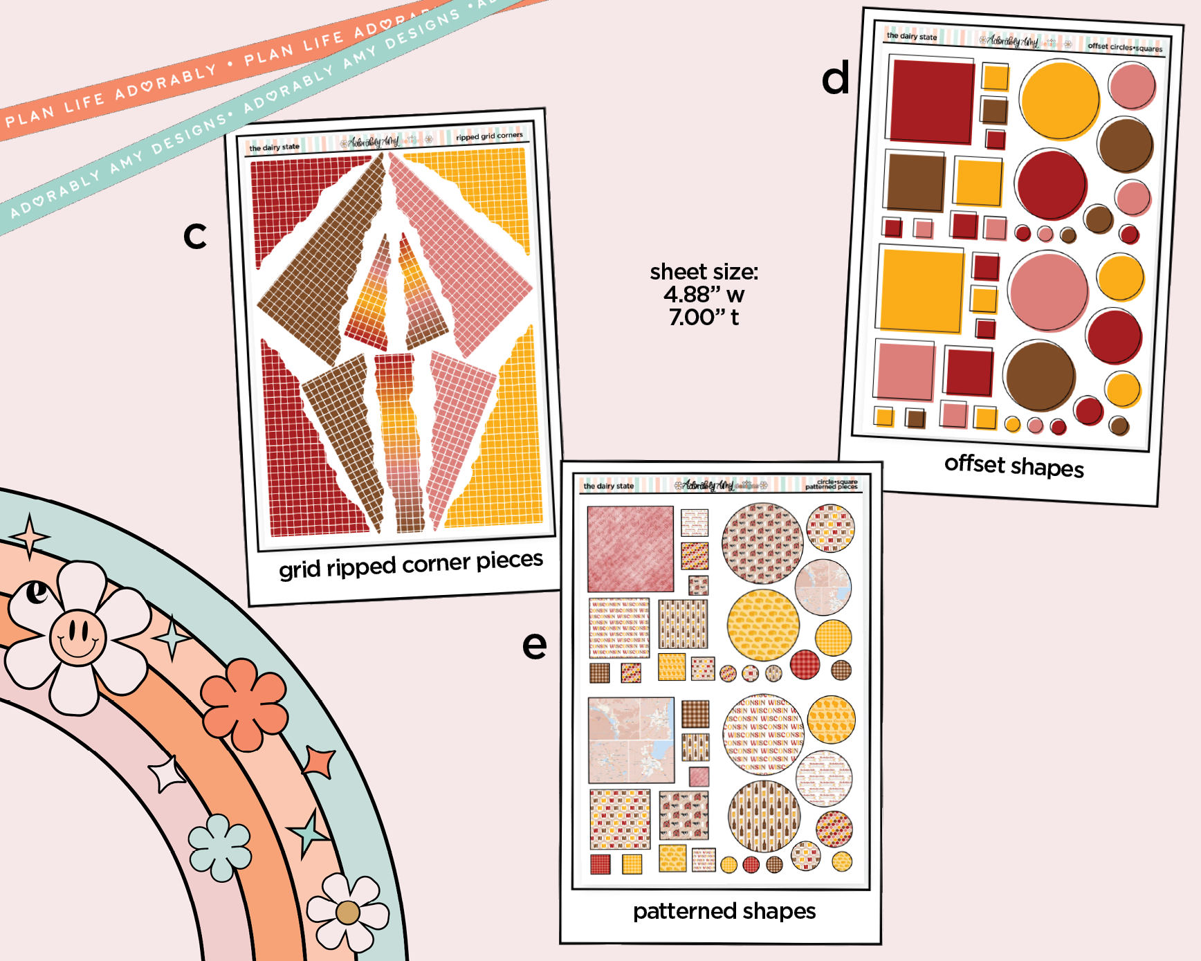 States Collection - The Dairy State Wisconsin Weekly Kit Addons - All Sizes - Strips, Smears and More! - Adorably Amy Designs