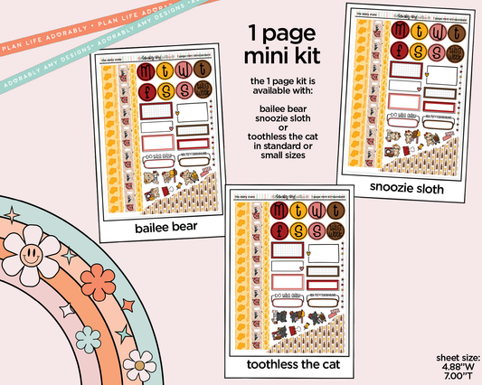 One Page Mini Kit  States Collection - The Dairy State Wisconsin Planner Sticker Kit - Two Sizes Available - Adorably Amy Designs