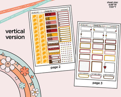 Vertical States Collection - The Dairy State Wisconsin Sticker Kit for Vertical Standard Size Planners or Insert - Adorably Amy Designs