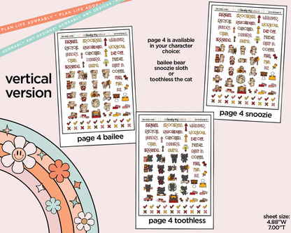 Vertical States Collection - The Dairy State Wisconsin Sticker Kit for Vertical Standard Size Planners or Insert - Adorably Amy Designs