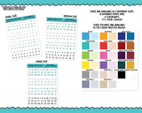 Rainbow or Black Kisscut Date Number Stickers - 8 Fonts - Planner Stickers for any Planner or Insert