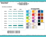 Rainbow or Black Days of the Week - 8 Fonts -  Planner Stickers for any Planner or Insert