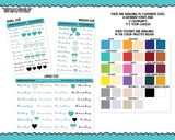 Rainbow or Black Days of the Week - 8 Fonts -  Planner Stickers for any Planner or Insert