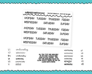 Foiled Tiny Text Series - Days of the Week Checklist Size Planner Stickers for any Planner or Insert