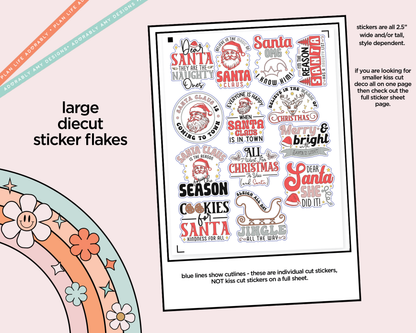 Dear Santa Deco Typography Sampler Planner Stickers