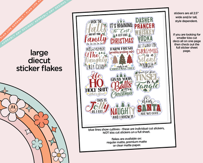 Deck the Halls Deco Typography Sampler Planner Stickers