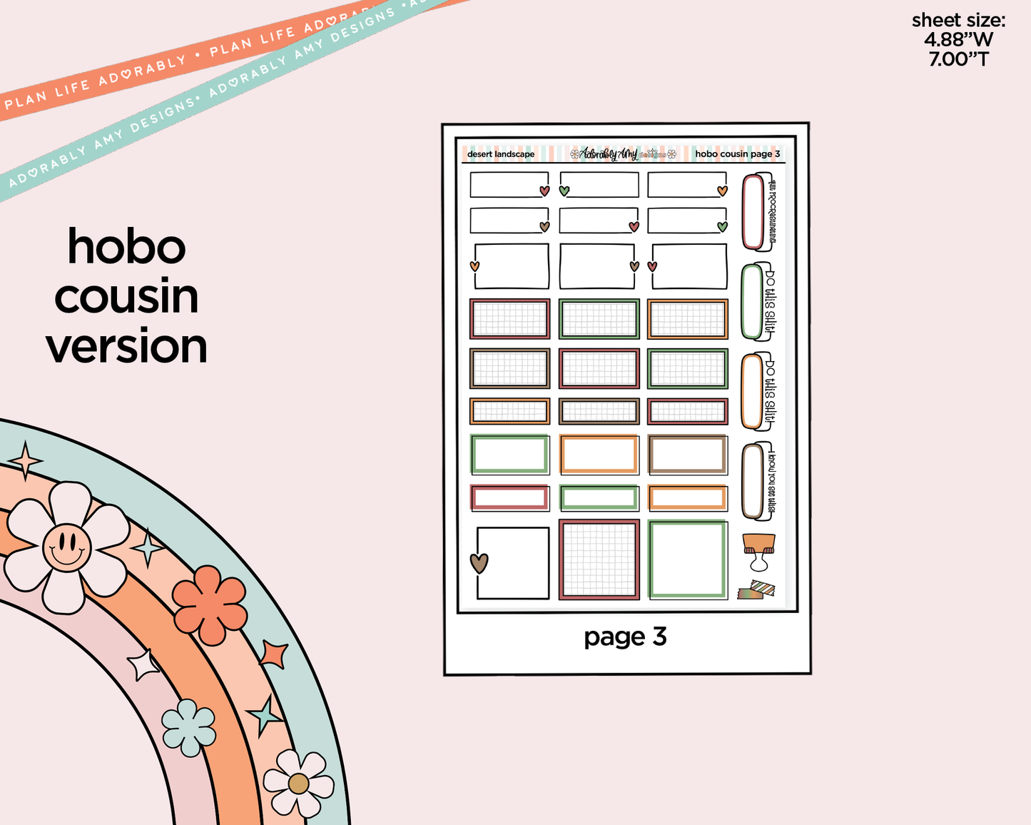 Hobonichi Cousin Weekly States Collection -Arizona Desert Landscape Planner Sticker Kit for Hobo Cousin or Similar Planners