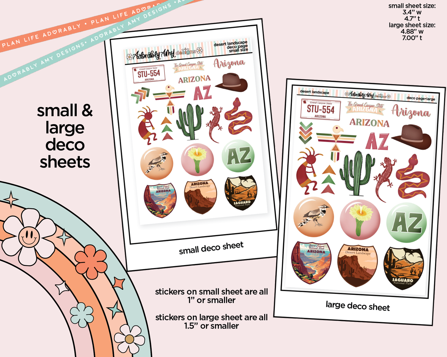 States Collection -Arizona Desert Landscape Weekly Kit Deco Pages - All Sizes