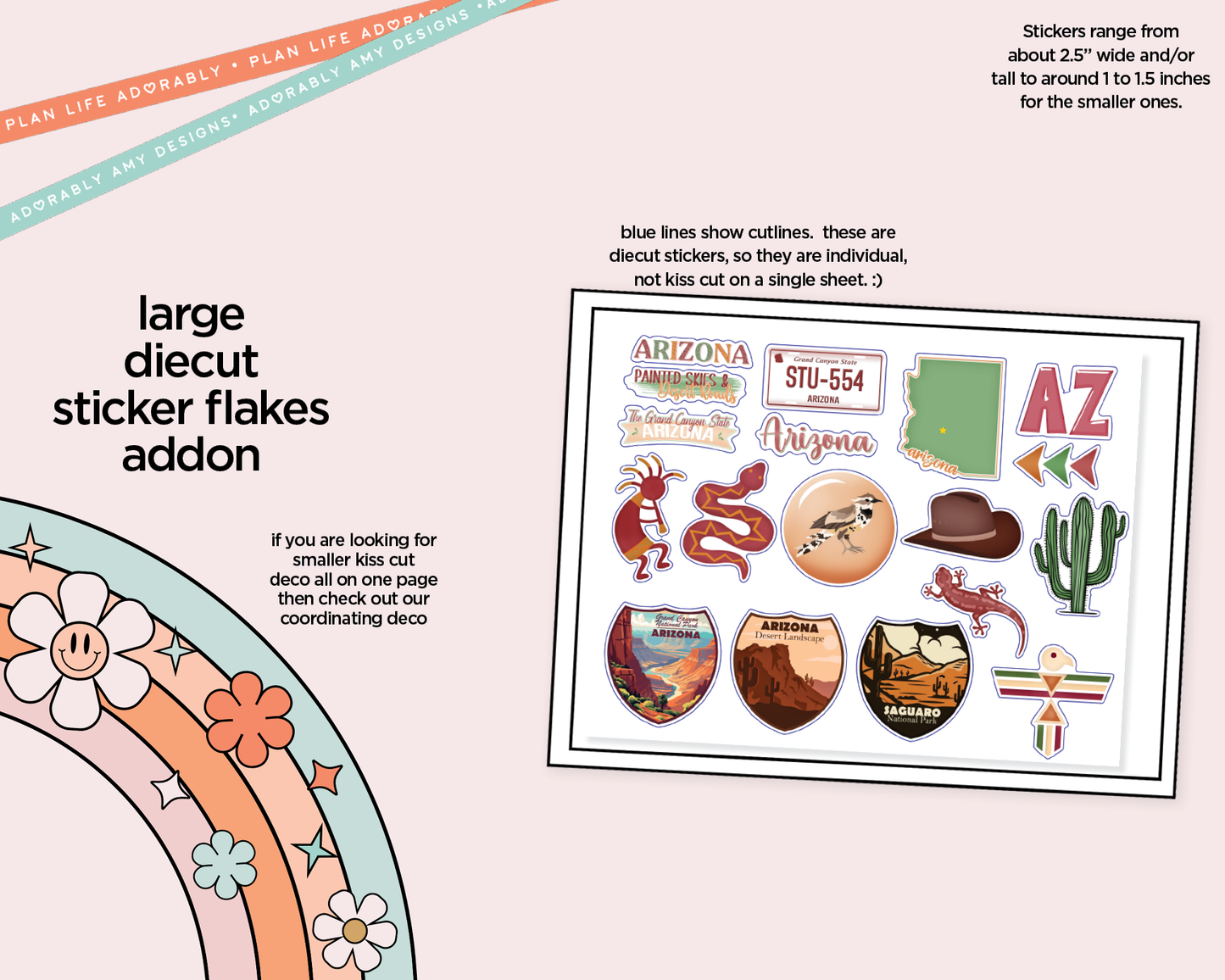 States Collection -Arizona Desert Landscape Weekly Kit Deco Pages - All Sizes