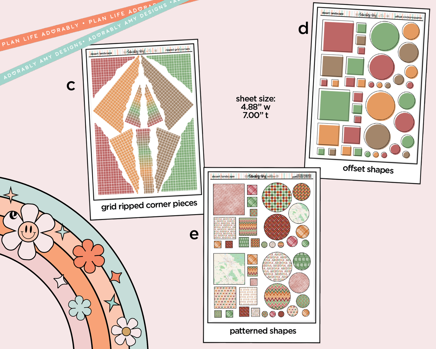 States Collection -Arizona Desert Landscape Weekly Kit Addons - All Sizes - Strips, Smears and More!