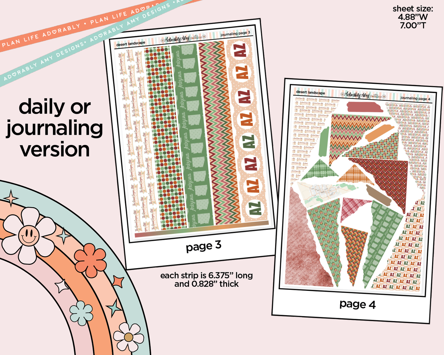 Journaling and Daily Planning States Collection -Arizona Desert Landscape Planner Sticker Kit