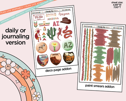 Journaling and Daily Planning States Collection -Arizona Desert Landscape Planner Sticker Kit