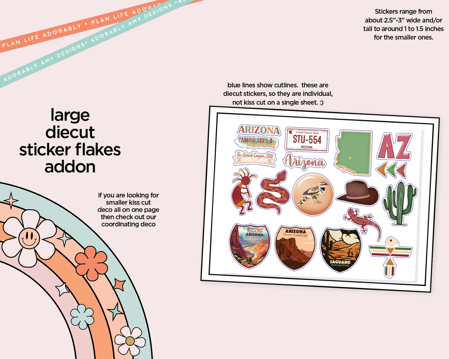 Journaling and Daily Planning States Collection -Arizona Desert Landscape Planner Sticker Kit