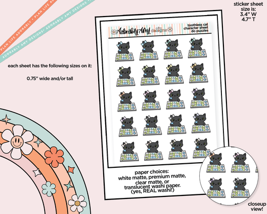 Toothless Cat Do Puzzles Decoration Character Planner Stickers