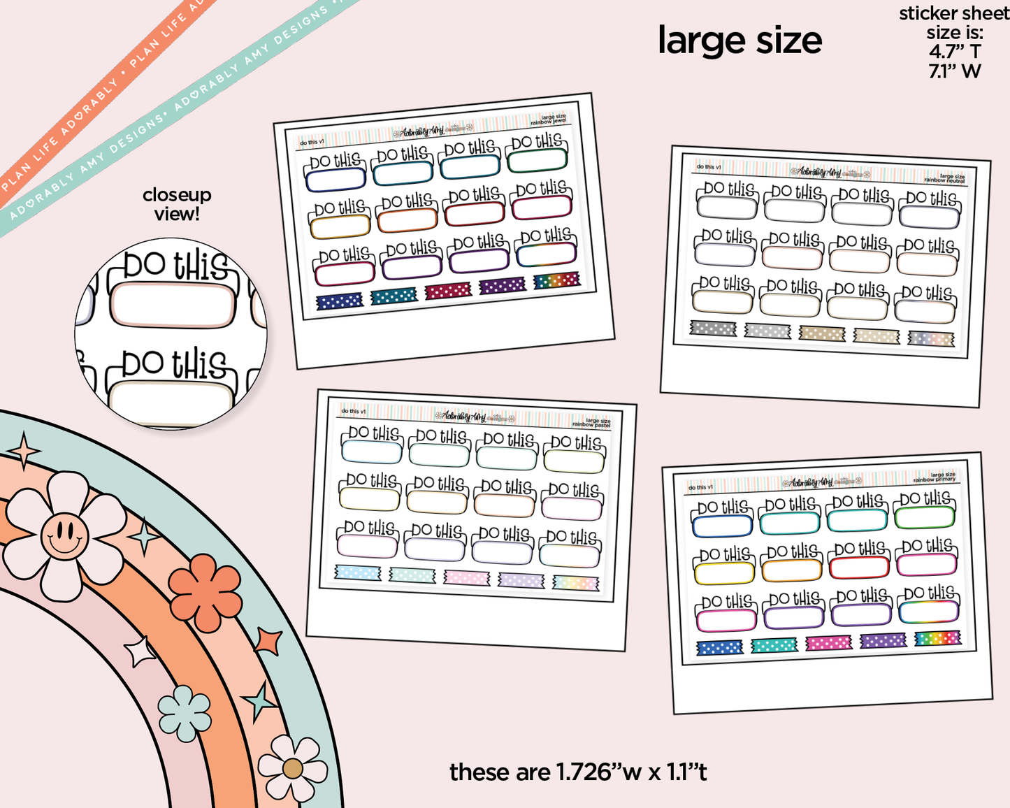 Rainbow Do This - 2 Versions Boxes Large/Jumbo Size Stickers
