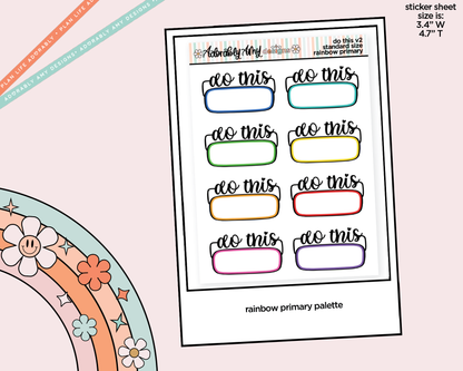 Rainbow Do This Boxes Small Size Planner Stickers