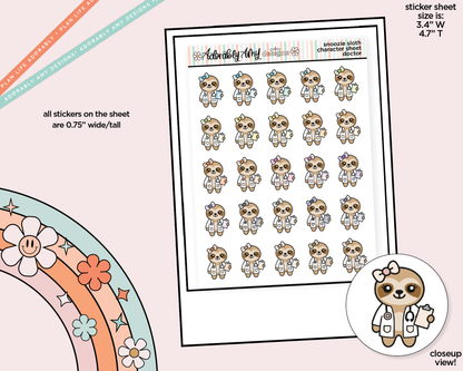 Snoozie Sloth Doctor - Go to the Doctor Decoration Character Planner Stickers - Adorably Amy Designs