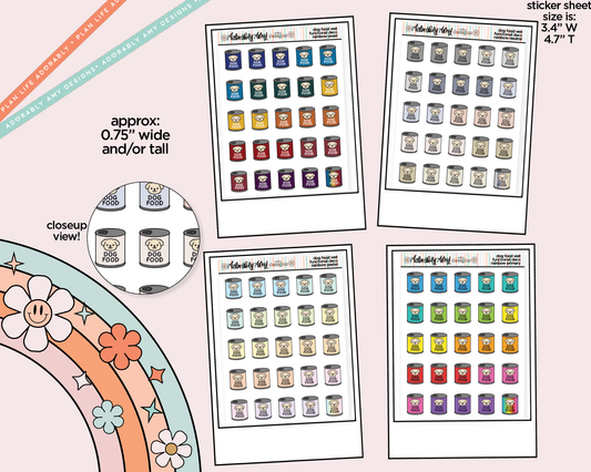 Rainbow Dog Food Wet Doodled Icon Stickers