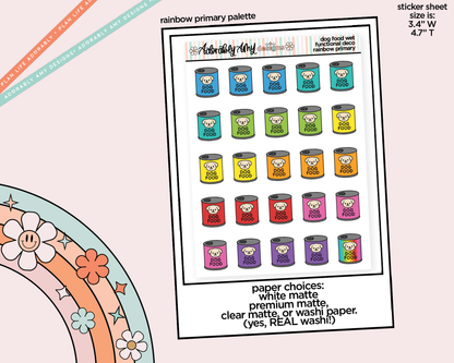 Rainbow Dog Food Wet Doodled Icon Stickers