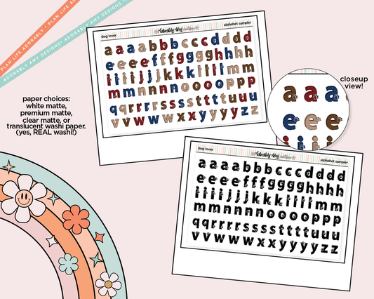 Dog Lover Alphabet Stickers Deco Typography Sampler Planner Stickers