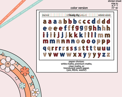 Dog Lover Alphabet Stickers Deco Typography Sampler Planner Stickers
