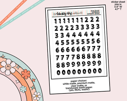 Dog Lover Number Stickers Deco Typography Sampler Planner Stickers
