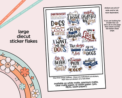 Dogtrovert Deco Typography Sampler Planner Stickers