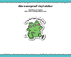 Waterproof Vinyl Large Diecut Stickers - Don't Give a Fuck Frog