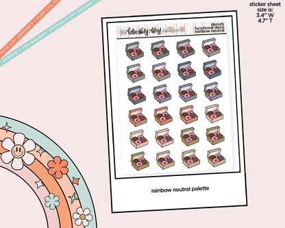 Rainbow Donuts Doodled Icon Stickers