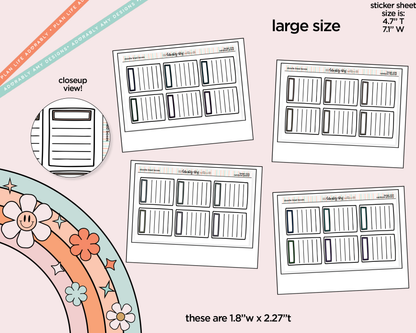 Rainbow Doodle Lined Boxes Large/Jumbo Size Planner Stickers - Adorably Amy Designs