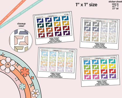 Rainbow Doodle Photo/Page Corners V1 Stickers for any Planner or Insert