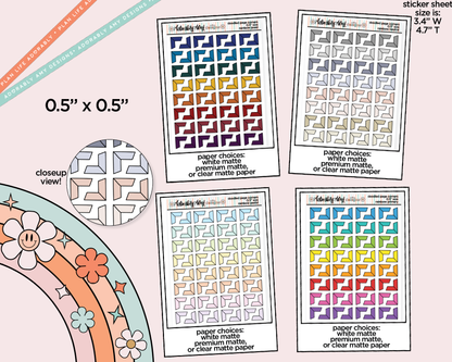 Rainbow Doodle Photo/Page Corners V1 Stickers for any Planner or Insert