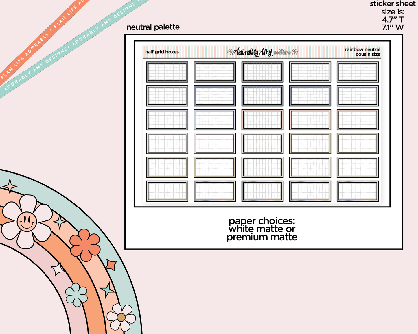 Rainbow Dots & Lines Dividers Large/Jumbo Stickers for any Planner or Insert