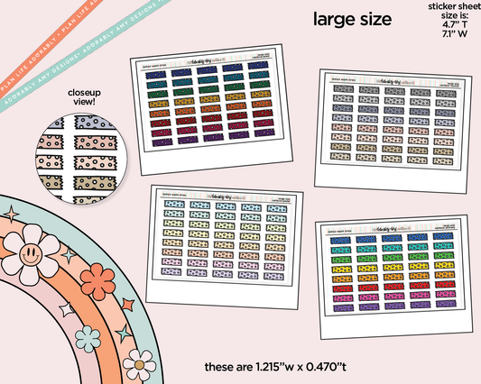 Rainbow Doodle Dotted Washi Strips Large/Jumbo Size Stickers for any Planner or Insert - Adorably Amy Designs