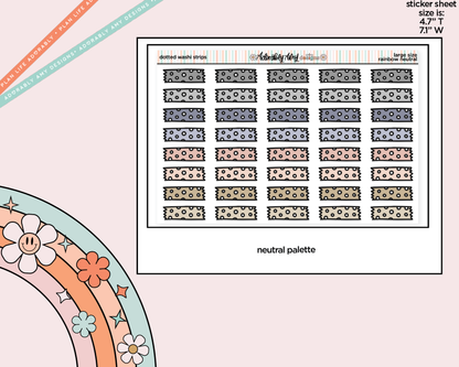 Rainbow Doodle Dotted Washi Strips Large/Jumbo Size Stickers for any Planner or Insert - Adorably Amy Designs