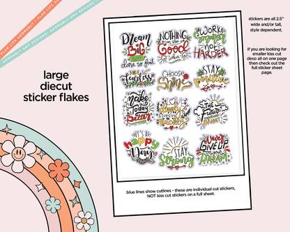 Dream Big & Dare to Fail Deco Typography Sampler Planner Stickers - Adorably Amy Designs