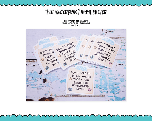 Waterproof Vinyl Large Diecut Stickers - Drink Water
