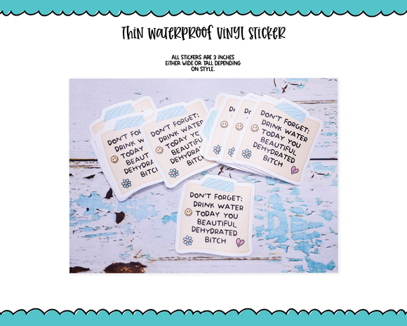 Waterproof Vinyl Large Diecut Stickers - Drink Water