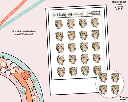 Bailee Bear Drink Wine Decoration Character Planner Stickers