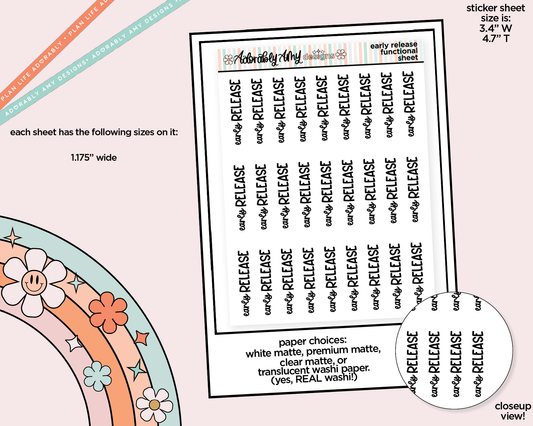 Early Release 2025 Typography Reminder Planner Stickers