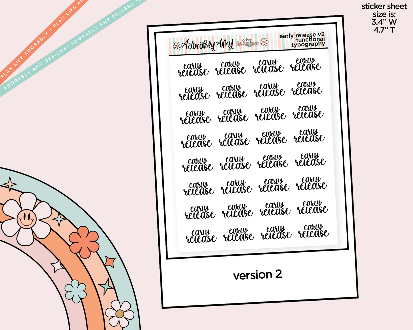Early Release 2026 - 2 Versions Typography Reminder Planner Stickers