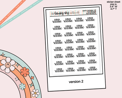 Early Release 2026 - 2 Versions Typography Reminder Planner Stickers