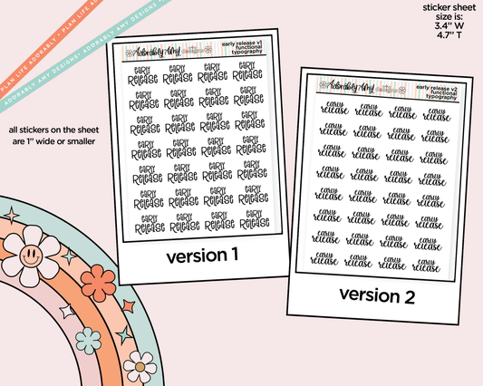 Early Release 2026 - 2 Versions Typography Reminder Planner Stickers - Adorably Amy Designs