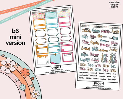 Mini B6 Eat Sleep Scuba Weekly Planner Sticker Kit sized for ANY Vertical Insert