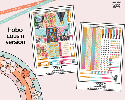 Hobonichi Cousin Weekly Eat Sleep Scuba Planner Sticker Kit for Hobo Cousin or Similar Planners