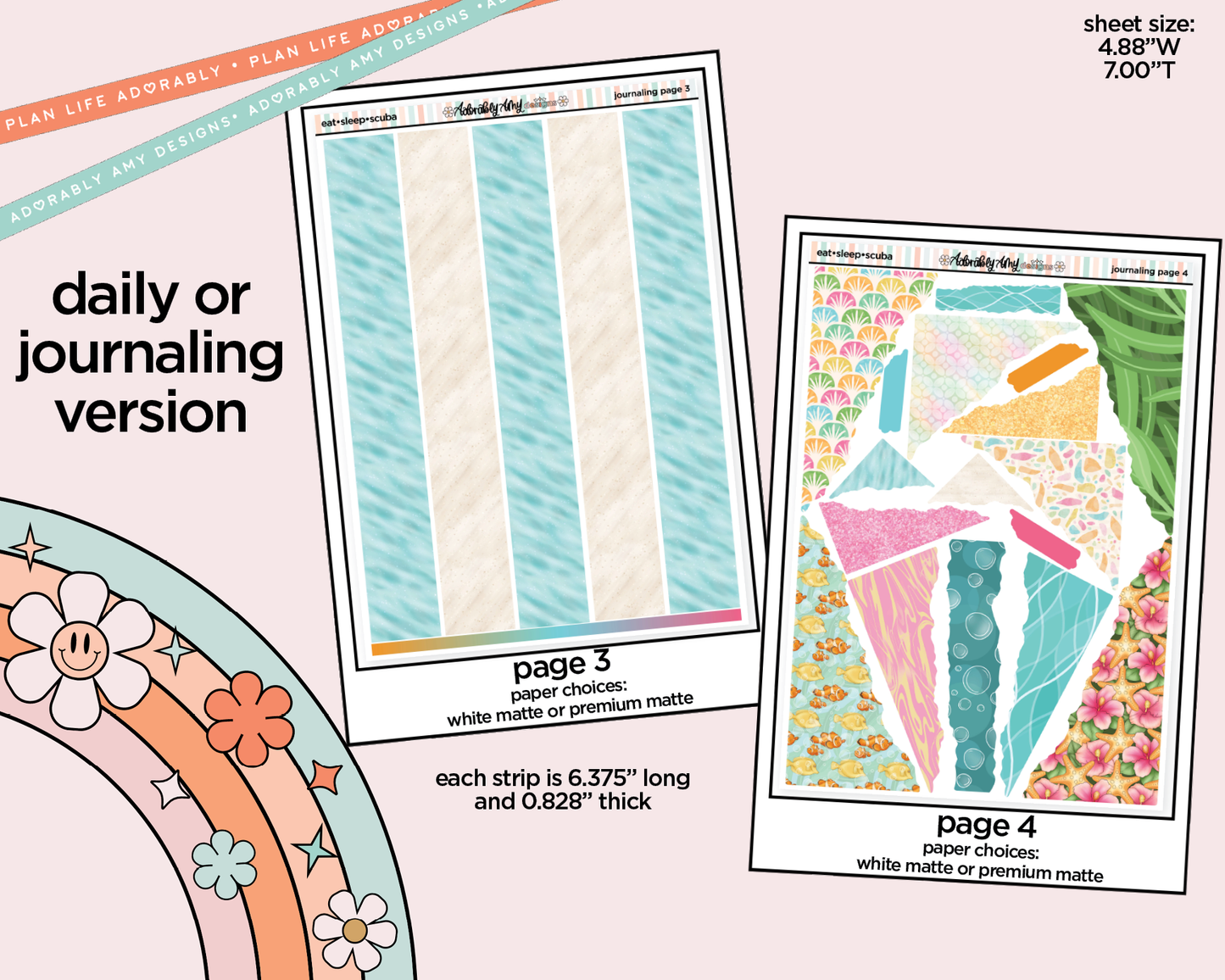 Journaling and Daily Planning Eat Sleep Scuba Planner Sticker Kit