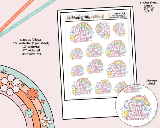 Eat a Dick Typography Sampler Planner Stickers - Adorably Amy Designs