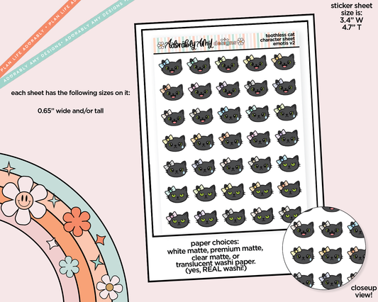 Toothless Cat Emotions V2 Decoration Character Planner Stickers