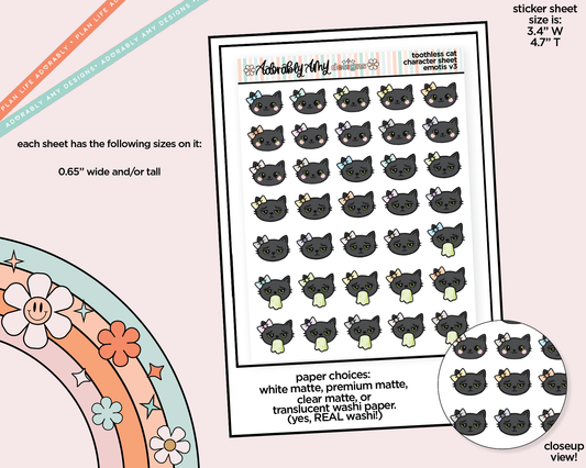 Toothless Cat Emotions V3 Decoration Character Planner Stickers