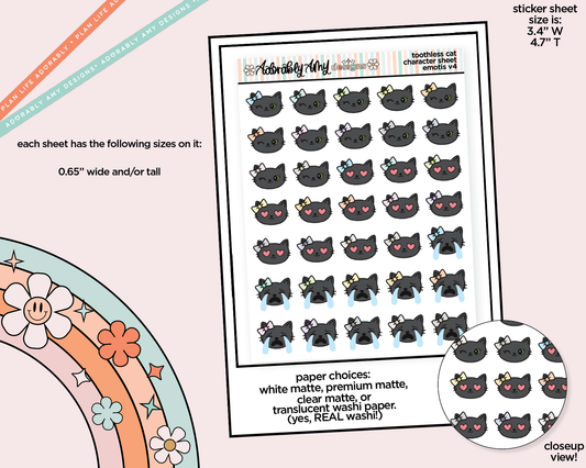 Toothless Cat Emotions V4 Decoration Character Planner Stickers